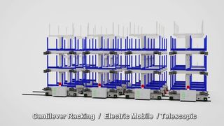 Teleskopisches elektrisches mobiles Kragarmregal