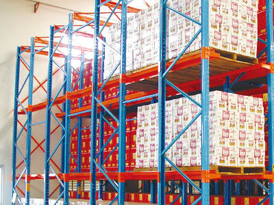 Durchfahrt durch Palettenregale 1000 mm X 1200 mm für die Lebensmittel- und Getränkeindustrie