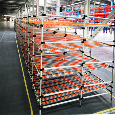 Aluminiumlegierung Leinen Rohr Flow Material Rack Karton Flow Rack Schwerkraft-Roller-Rack Lagerhaus Lagerrack