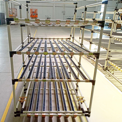 Aluminiumlegierung Leinen Rohr Flow Material Rack Karton Flow Rack Schwerkraft-Roller-Rack Lagerhaus Lagerrack