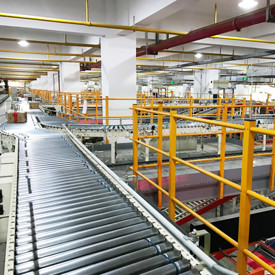Kartonsortierung Fördersystem Flexible Schwerkraft Rollenfördersystem Logistik Sortierung Lagerlager Lagerregal