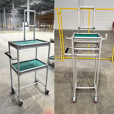 Material-Rack-System aus der dritten Generation Lean Pipe Aluminiumlegierung Tube Montieren Karren Handwagen