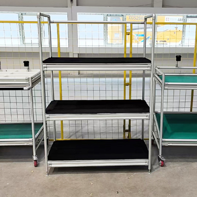 Material-Rack-System aus der dritten Generation Lean Pipe Aluminiumlegierung Tube Montieren Karren Handwagen