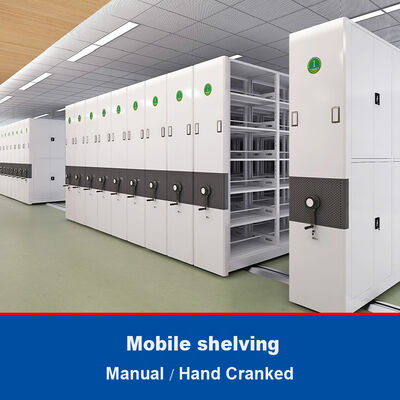 Manuelle mobile Regale handgekurbelte bewegliche Kompaktregale Archivverdichter-Regalsystem