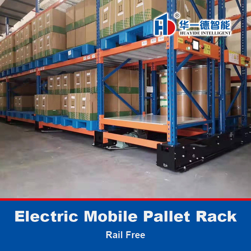 Elektrische mobile Palettenregale Schienenfreie Regale Lagerlagerlagerregale Elektrische mobile Regale